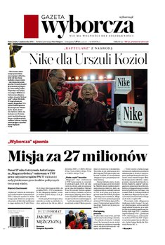 okłada najnowszego numeru Gazeta Wyborcza